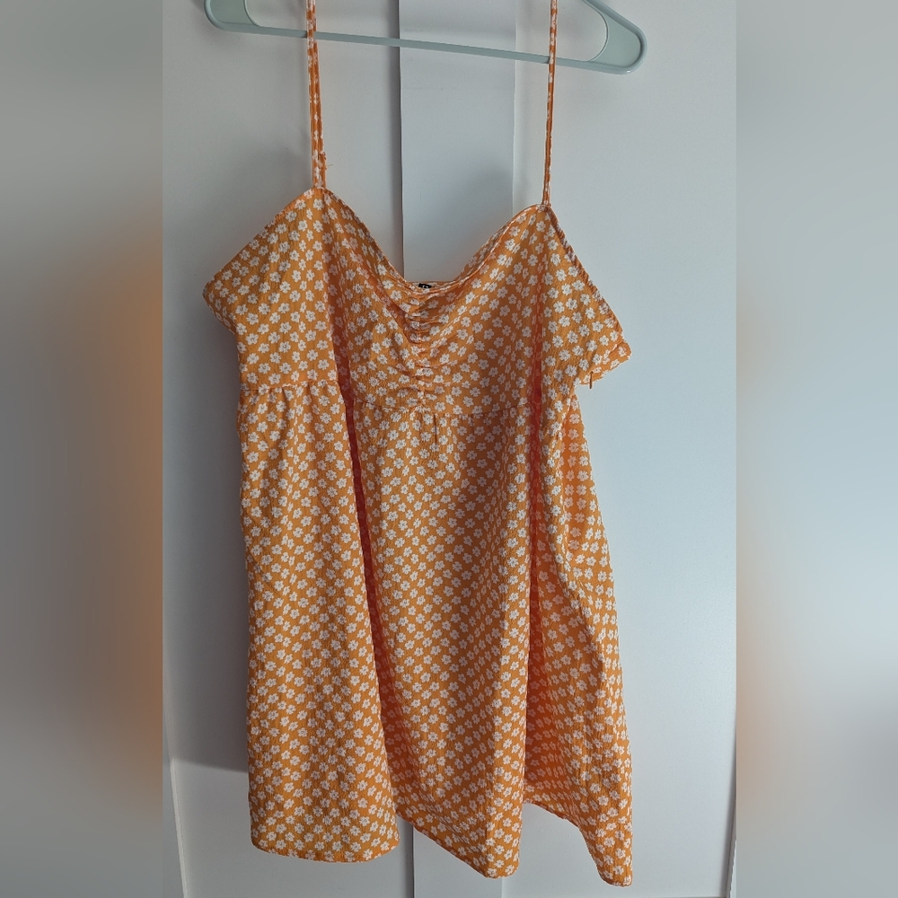 H&M Orange Floral Women's Dress XL